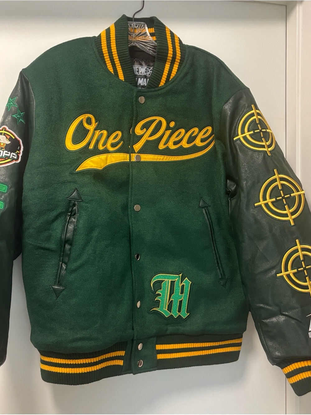 Dim Mak One Piece Green & Yellow Varsity Jacket Usopp Size Medium See Descpt